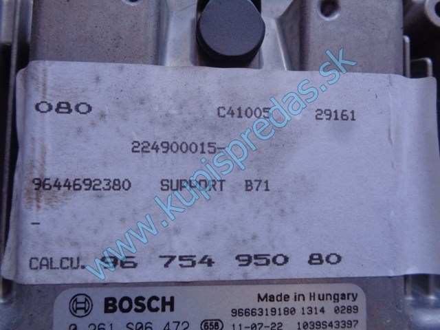riadiaca jednotka motora na citroen c4 B7, 1,6 16V, 9675495080